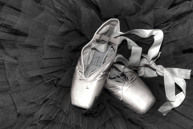 pretty, tulle skirt, ballet shoes, ballet, dance, HD wallpaper
