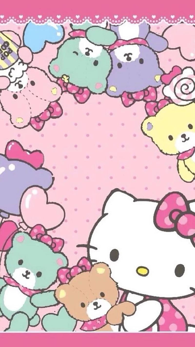 Screen saver, hello kitty, teddy bears, HD phone wallpaper