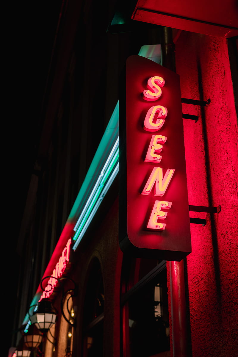 Scene, sign, neon, word, light, HD phone wallpaper | Peakpx