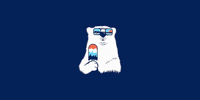 Polar Bear Minimal , polar-bear, animals, minimalism, minimalist, HD wallpaper