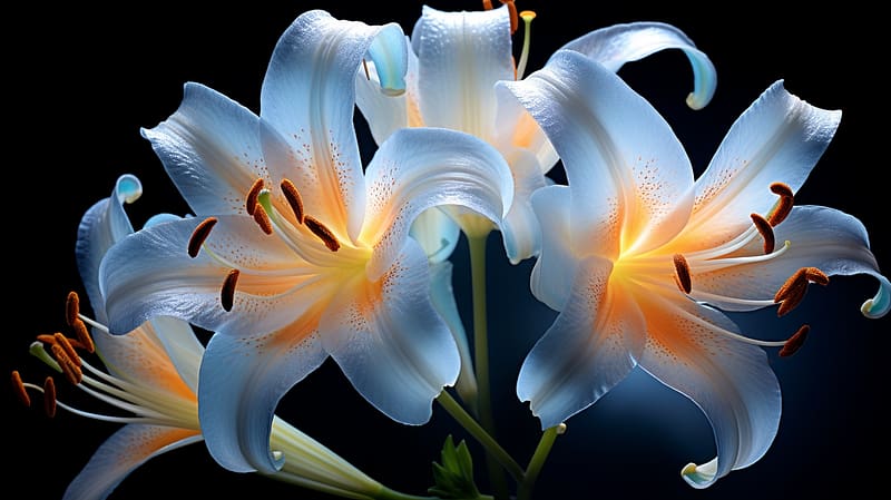White lilies, Harmony, Floral, Peace, Night, HD wallpaper