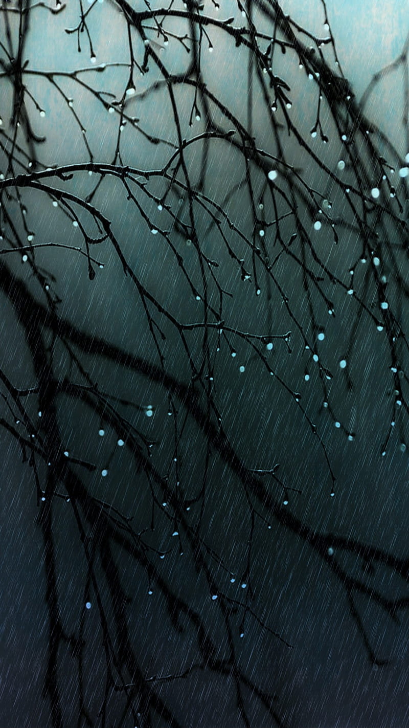 Rainy Day, blue, blues, dark, drops, melancholy, newyear19, purple, rain, HD phone wallpaper