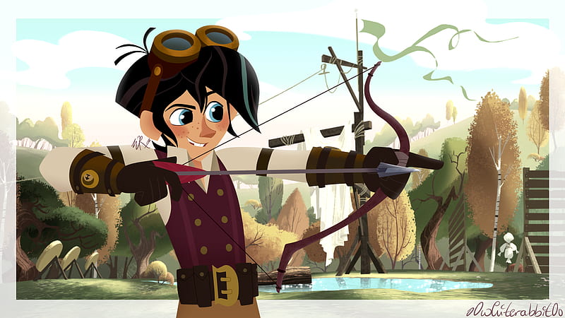 TV Show, Tangled: The Series, Archer, Black Hair, Blue Eyes, Boy, Goggles, Tangled, Two-Toned Hair, Varian (Tangled), HD wallpaper