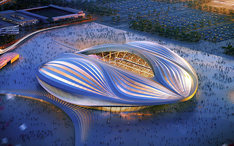 Al Wakrah Stadium football stadium, soccer, Qatar, HD wallpaper