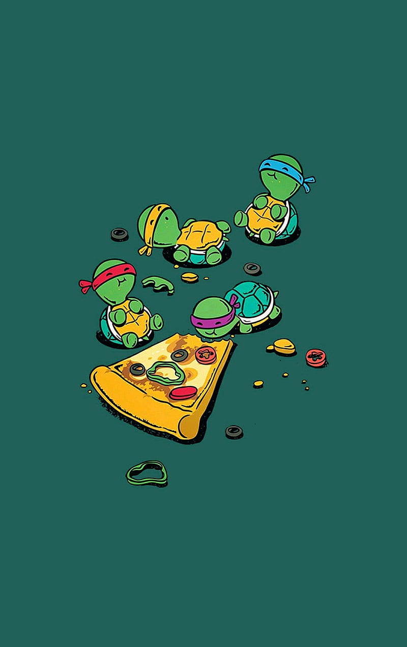 The turtles, pizza, turtle, HD phone wallpaper