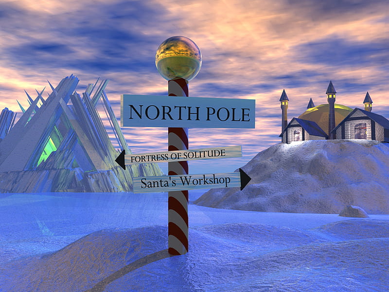 Real North Pole, pole, snow, fortess, workshop, HD wallpaper