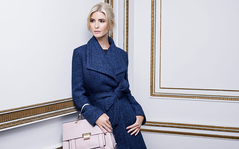 Ivanka Trump, American model, daughter of the US president, beautiful woman, blue coat, fashion model, HD wallpaper