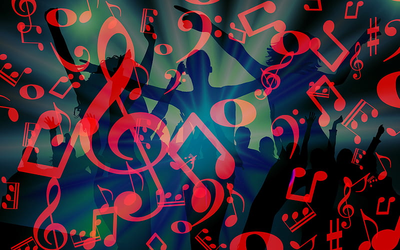 party background, music texture, background with treble clefs, music background, dance party background, HD wallpaper