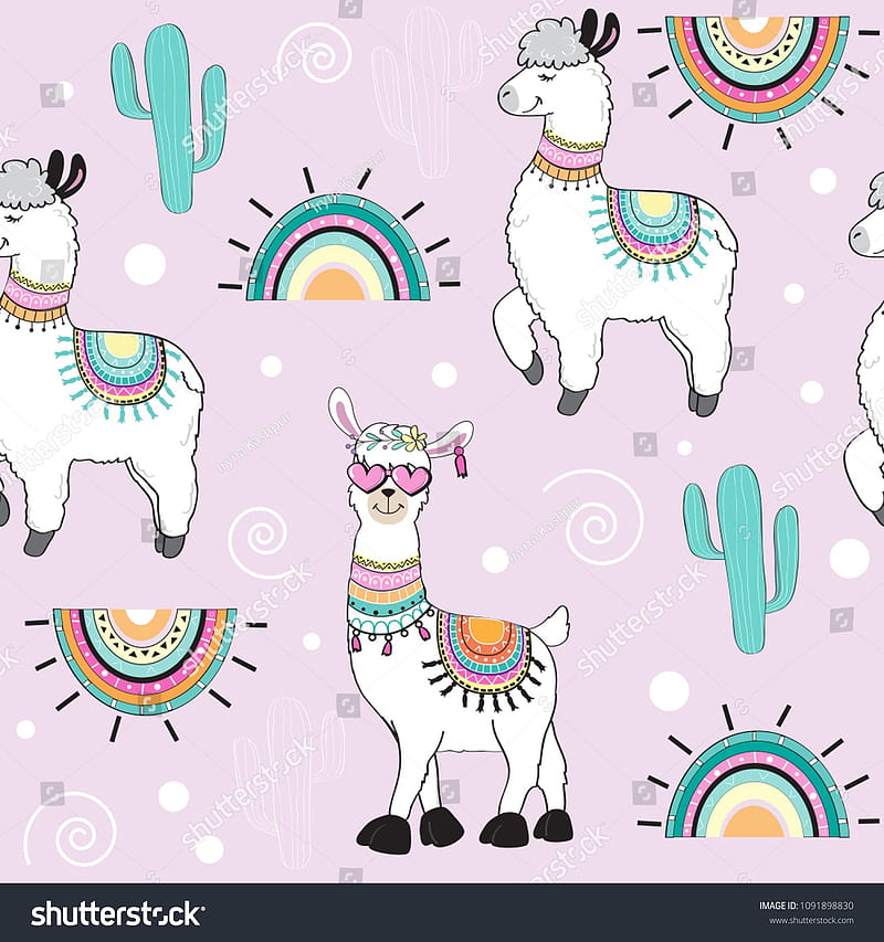 cute cartoon llama on a pink background seamless patternllama#cartoon#cute#pink. Cartoon llama, grapher business card template, Pink background, HD phone wallpaper