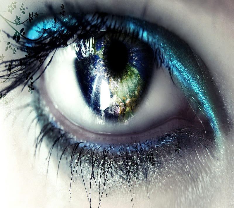 eye design, abstract, blue, desenho, eye, glitter, good nice, HD wallpaper