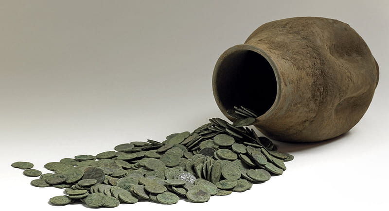 Pirate Treasure, money, ancient, schillings, treasure, currency, old, pirate, HD wallpaper