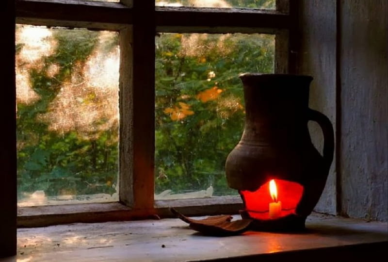 Light on the window, candle, still life, window, abstract, light, HD