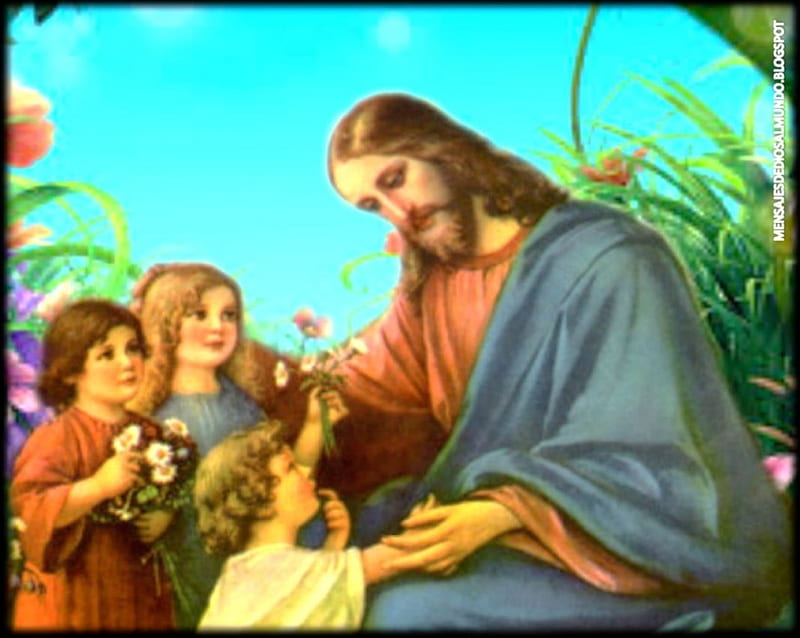 Jesus with children, children, christ, jesus, gospel, HD wallpaper