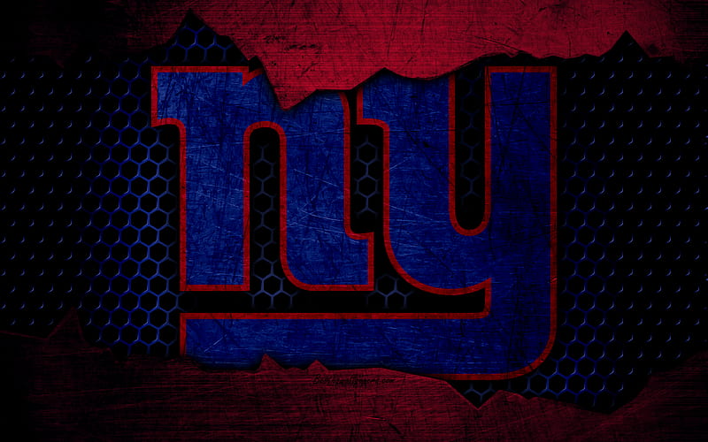 New York Giants logo, NFL, american football, NFC, USA, grunge, metal texture, East Division, HD wallpaper