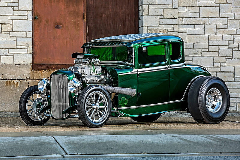 1931-Ford-Model-A, Classic, Ford, Hotrod, Green, HD wallpaper