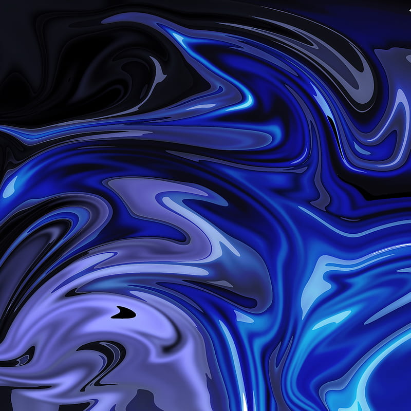 Blue shades, digital, flow, fluid, interweaving, liquid, pattern, smoke ...