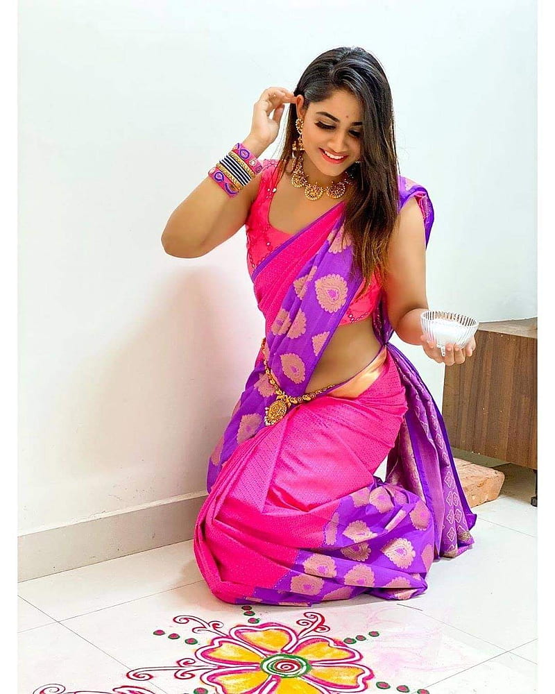 shivani narayanan, actress, girl, model, serial heroine, walpapar, HD phone wallpaper