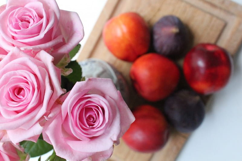 Una merienda, bonita, Frutas, Rosas, delicado, entretenimiento, rosa  pálido, Fondo de pantalla HD | Peakpx