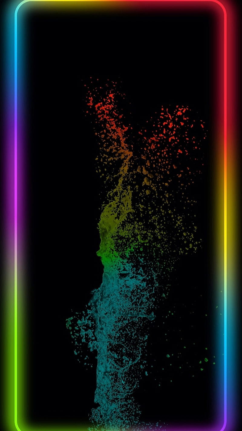 splash, edge, galaxy, explosion, blue, color, red, yellow, green, purple, HD phone wallpaper