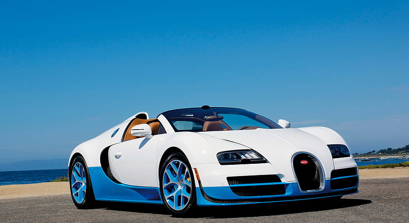Bugatti Veyron  Grand Sport Vitesse Bianco and New Light Blue (2012) -  Front, HD wallpaper | Peakpx