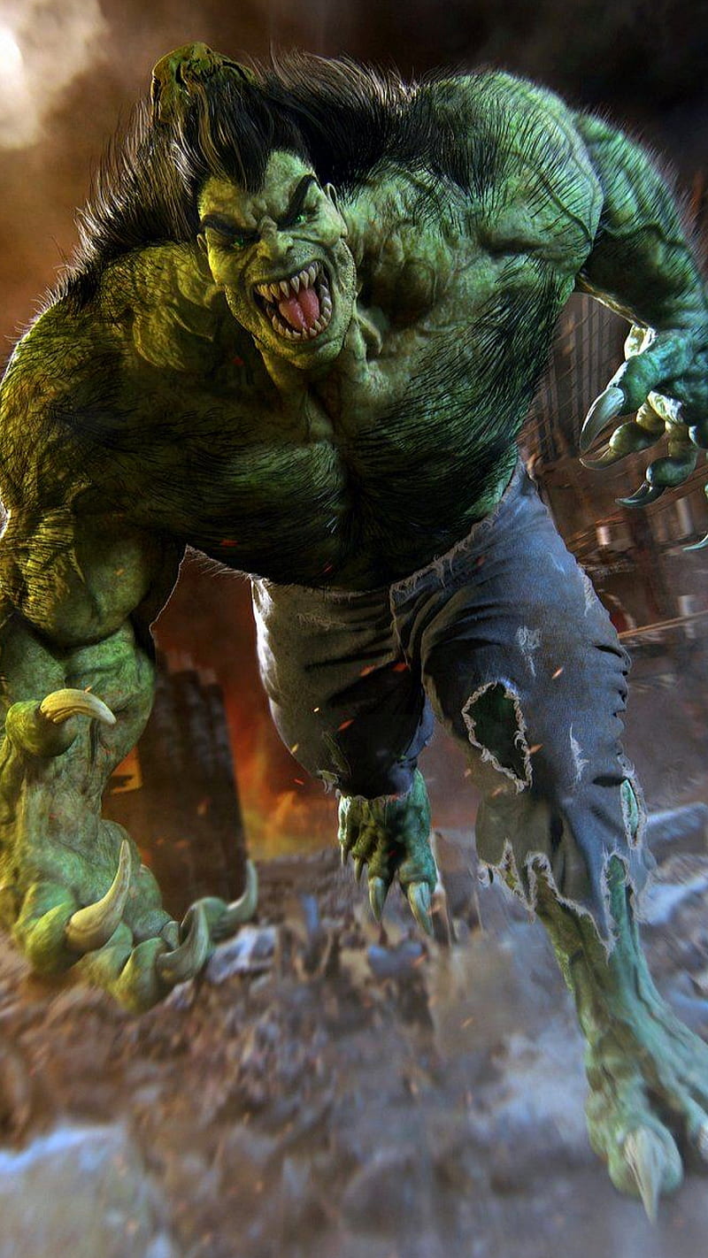 Hulk the monster, angry, drawings, green, mad, scary, teeth, HD phone  wallpaper | Peakpx
