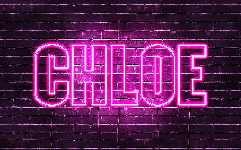 Chloe with names, female names, Chloe name, purple neon lights, horizontal  text, HD wallpaper | Peakpx