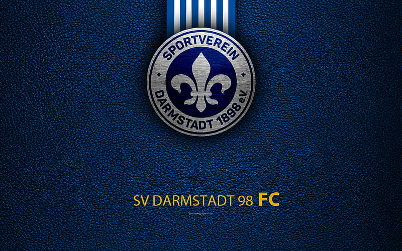 SV Darmstadt 98 FC leather texture, German football club, logo, Darmstadt, Germany, Bundesliga 2, second division, football, HD wallpaper