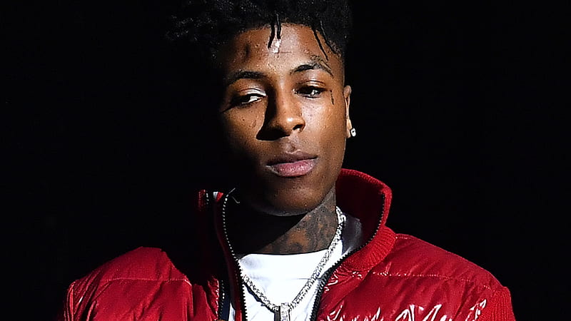 NBA Youngboy Is Wearing White T-Shirt And Red Overcoat Standing In Black Background NBA Youngboy, HD wallpaper