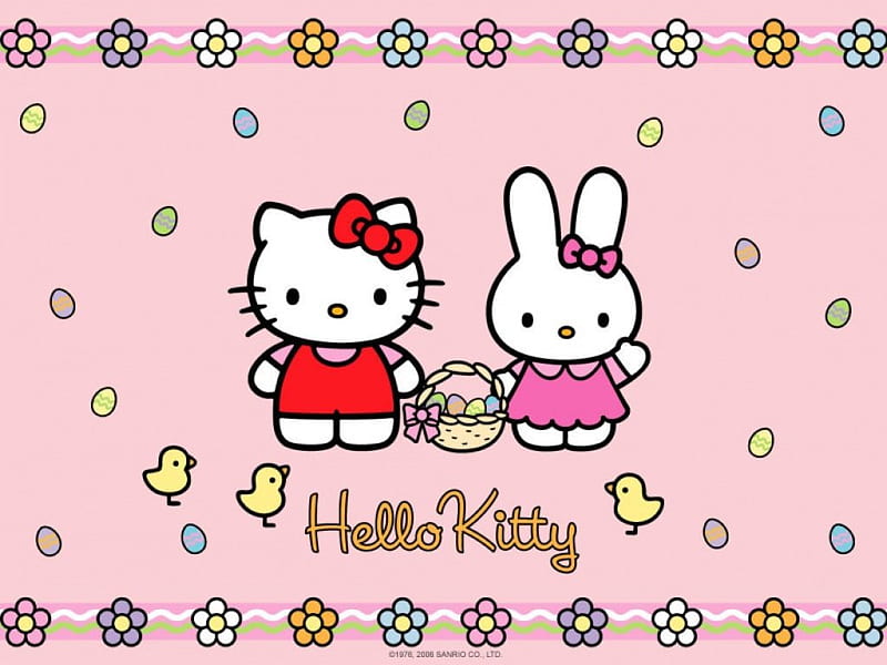 Hello Kitty, Sanrio, rabbit, Pink, Cartoon, Cat, HD wallpaper