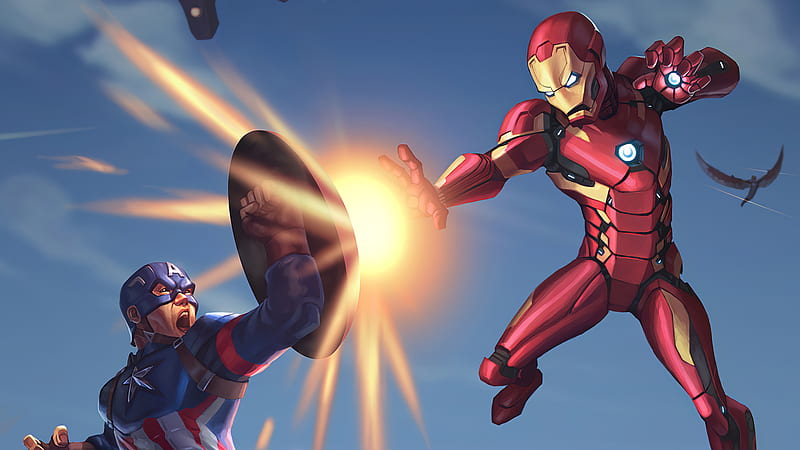 Captain America And Ironman, captain-america, iron-man, superheroes, artwork, HD wallpaper