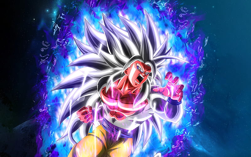 Ultra Instinct Goku blue fire flames, DBS characters, Dragon Ball Super, angry  goku, HD wallpaper