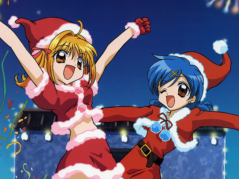 Christmas Anime, mermaid melody, christmas girls, pichi pichi picchi, anime, HD wallpaper