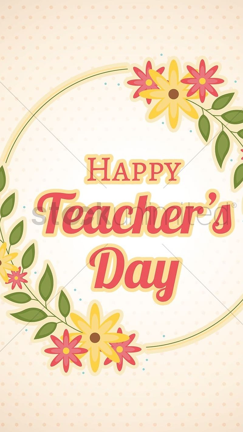 Happy Teachers Day, flower, card, wish, HD phone wallpaper | Peakpx