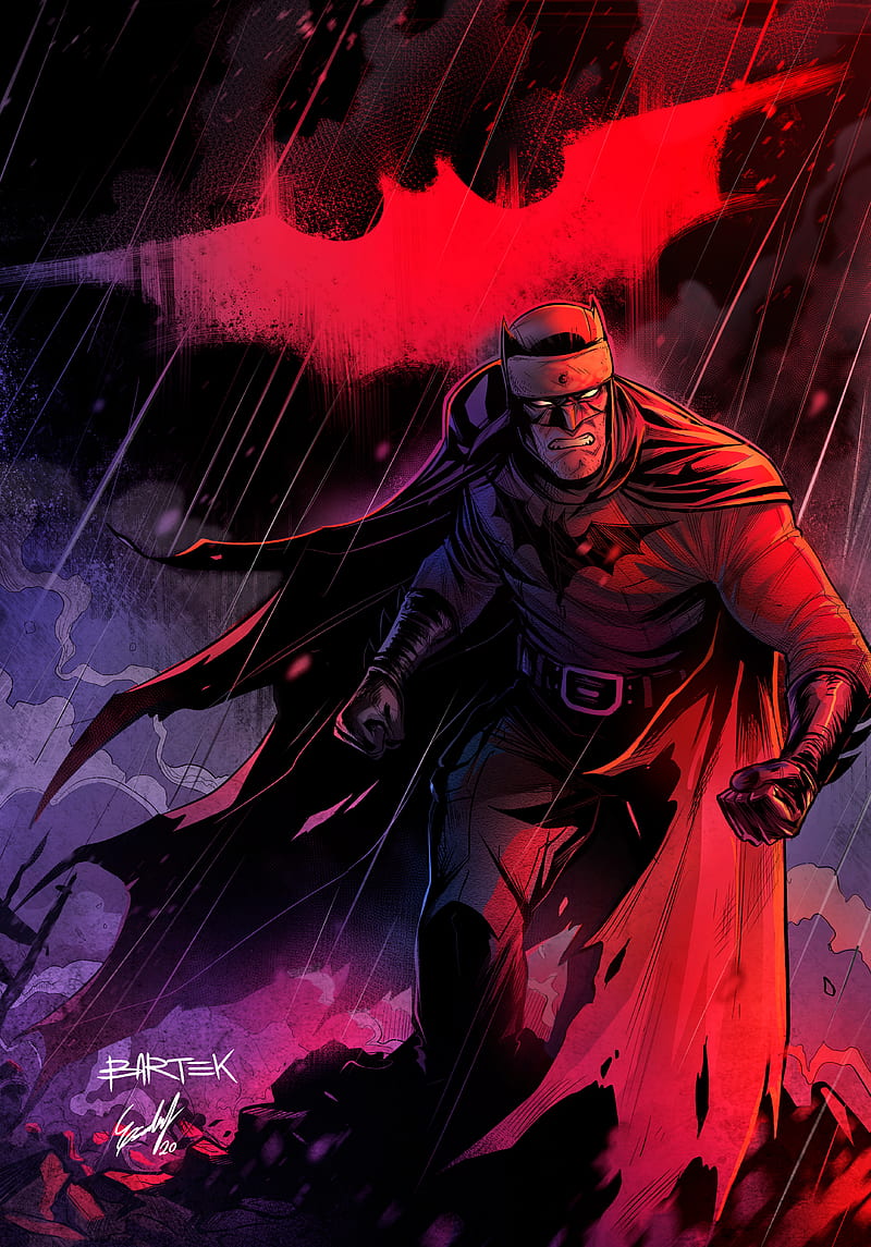Red Batman DC Art, HD phone wallpaper