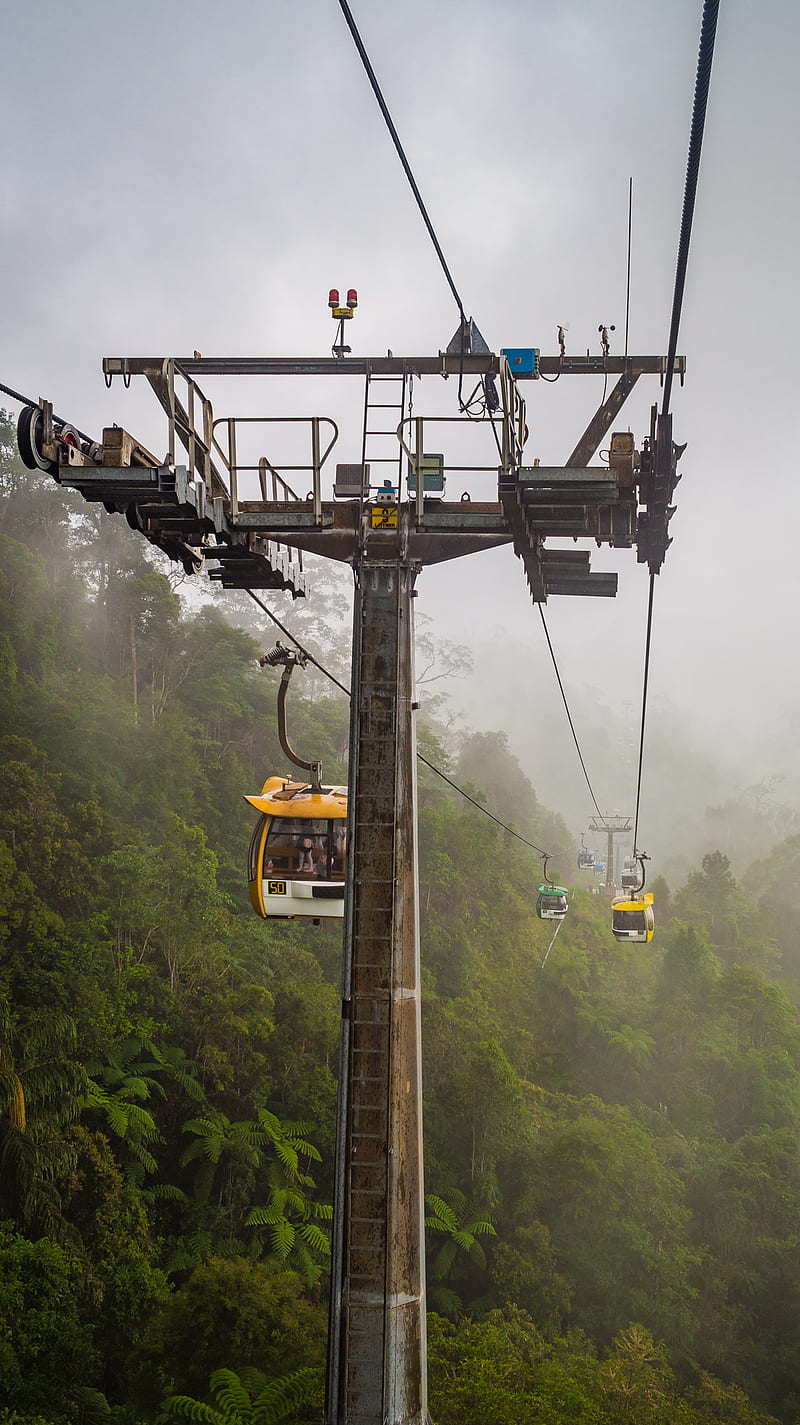 cable car, genting, malaysia, HD phone wallpaper