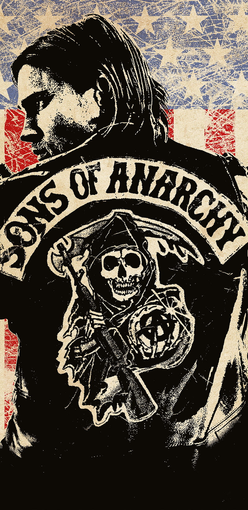 soa, 929, american, anarchy, biker, flag, grunge, jack, outlaw, sons, HD phone wallpaper