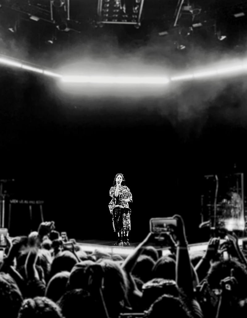 greyscale graphy of person performing on stage, HD phone wallpaper