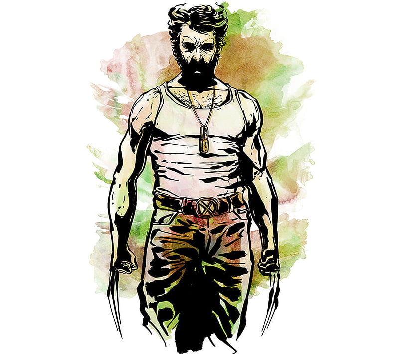 Wolverine, drawn, hero, marvel, HD wallpaper