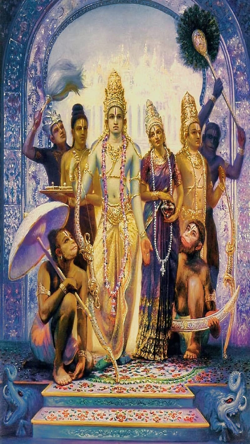 Shri Ram, hanuman, laxman, ram, ramayan, sita, HD phone wallpaper
