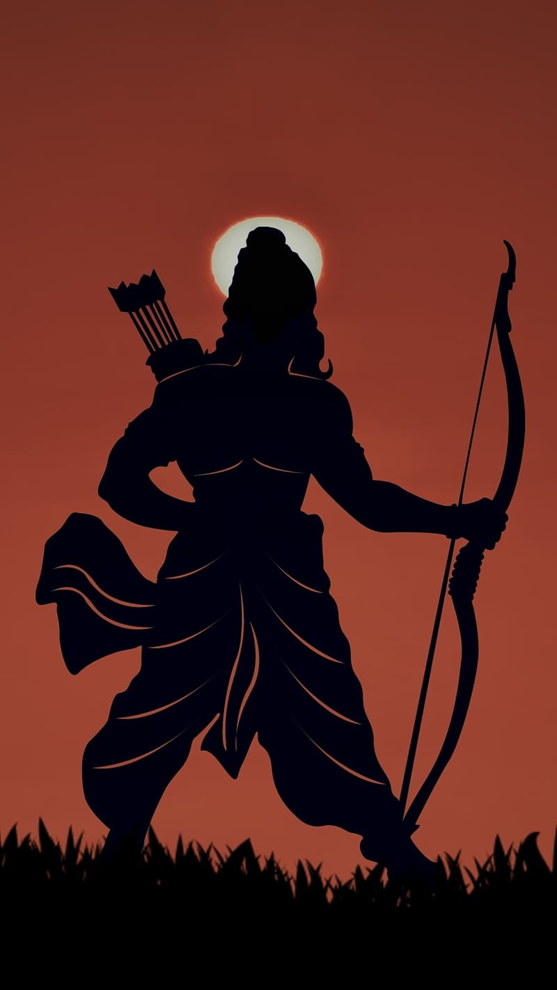Ram Bhagwan, ram shadow, ram, shadow, lord, god, HD phone wallpaper