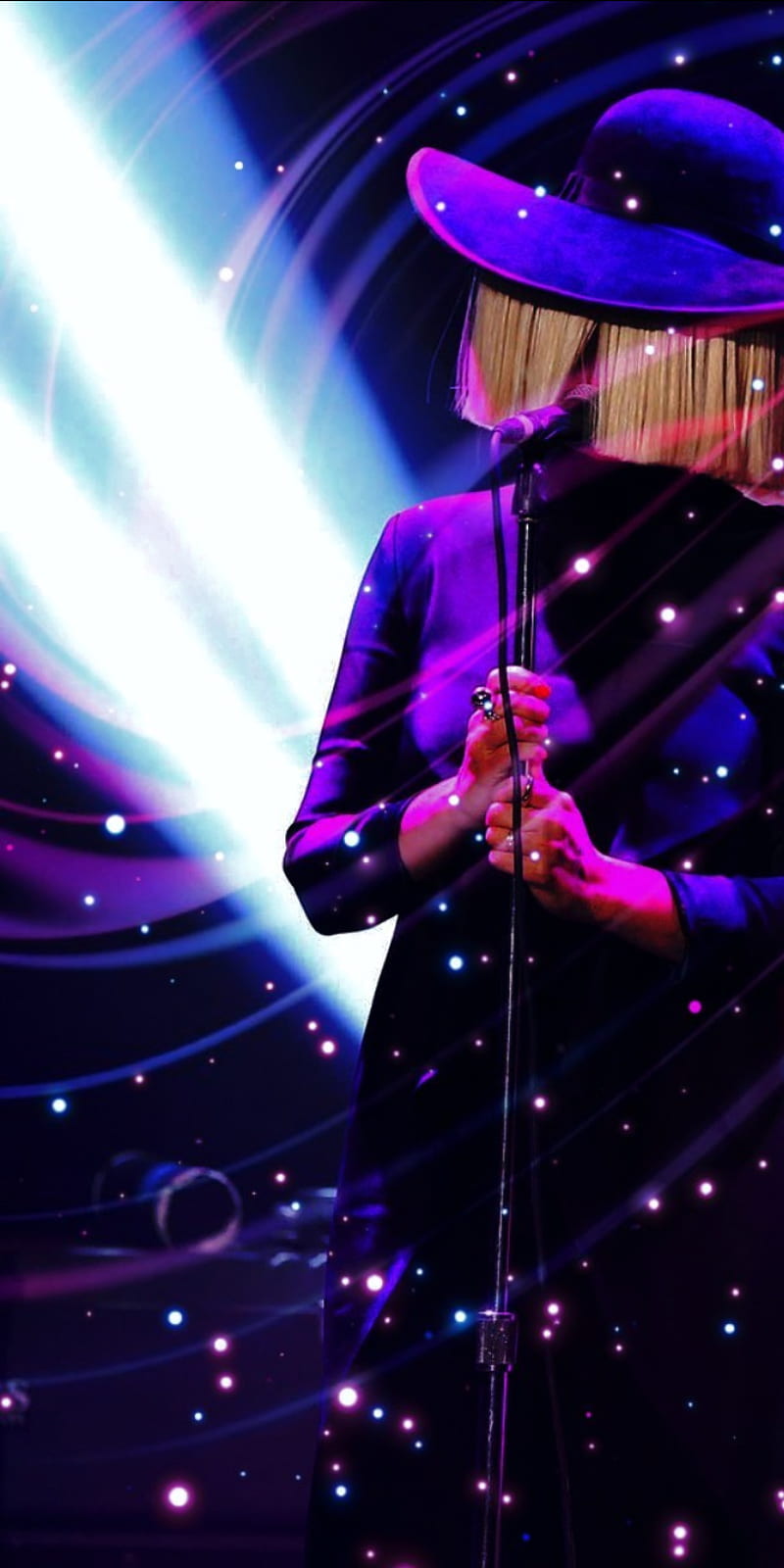 Sia , singing, purple, HD phone wallpaper