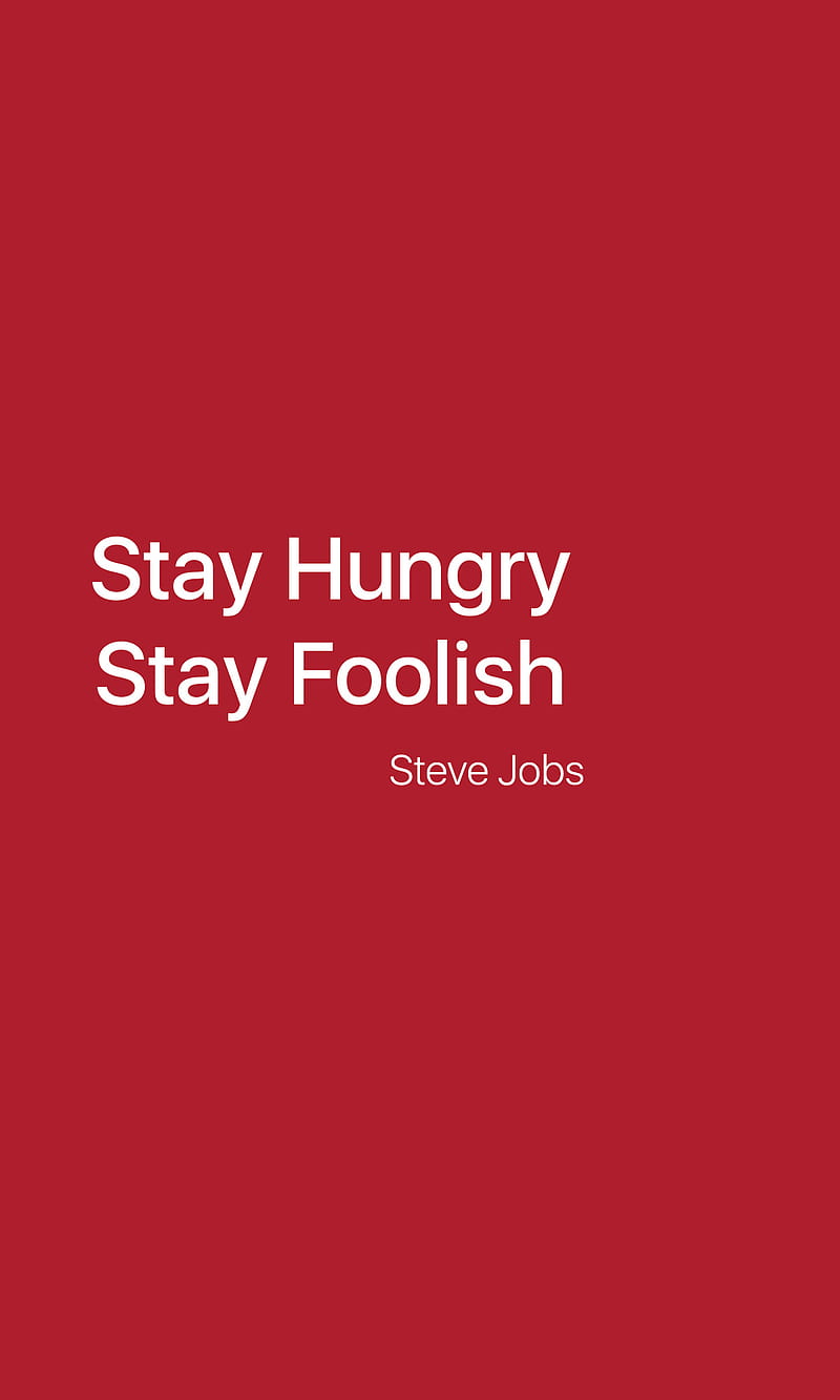 Steve Jobs, hungry, red, HD phone wallpaper