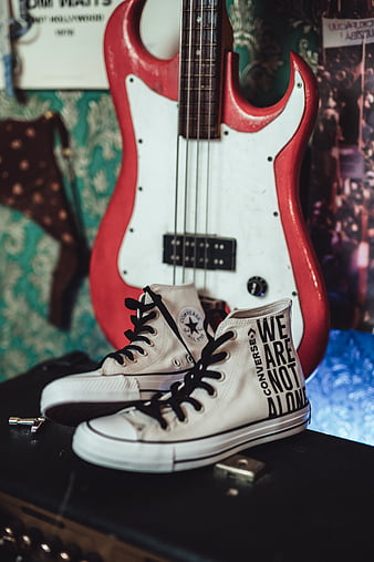 sneakers, shoes, guitar, style, HD phone wallpaper
