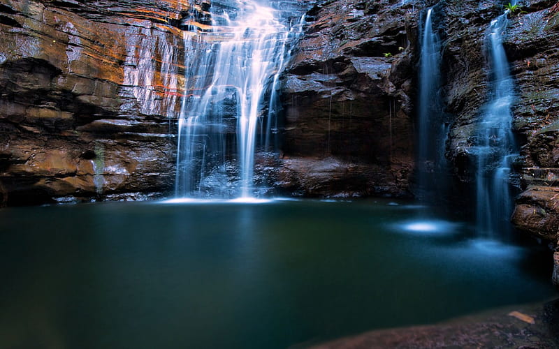 Empress Waterfalls, NSW, Australia, Waterfall, Rocks, Australia, Nature, HD wallpaper