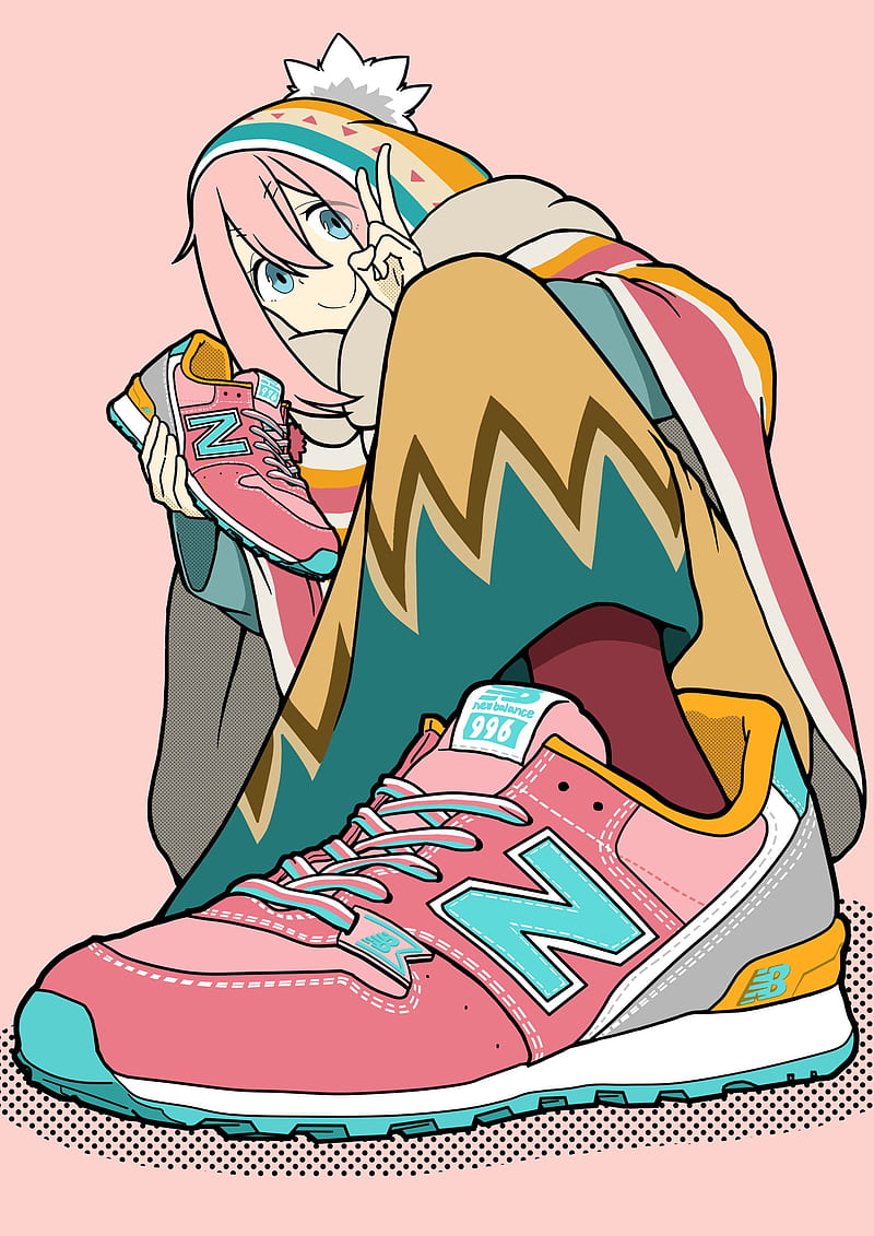New Balance, anime, shoes, Yorozuka, Yuru Camp, HD phone wallpaper