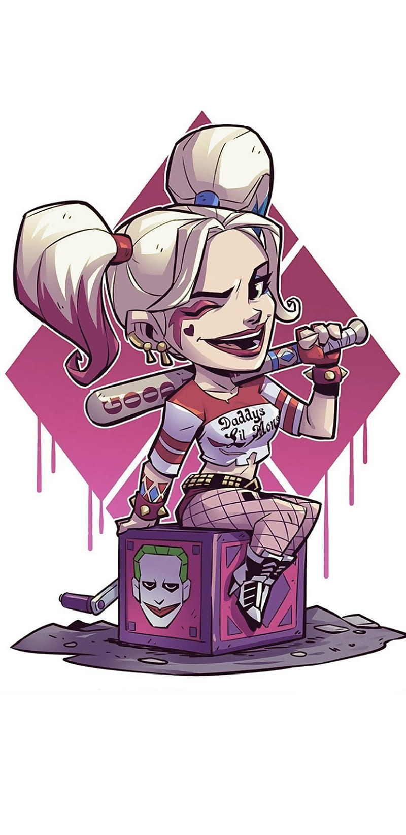 Harley Quinn Suicide, art, cartoon, drawing, movie, squad, steamroom, toon, HD phone wallpaper