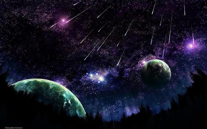 'Shooting stars'...., stars, sky, space, comets, HD wallpaper