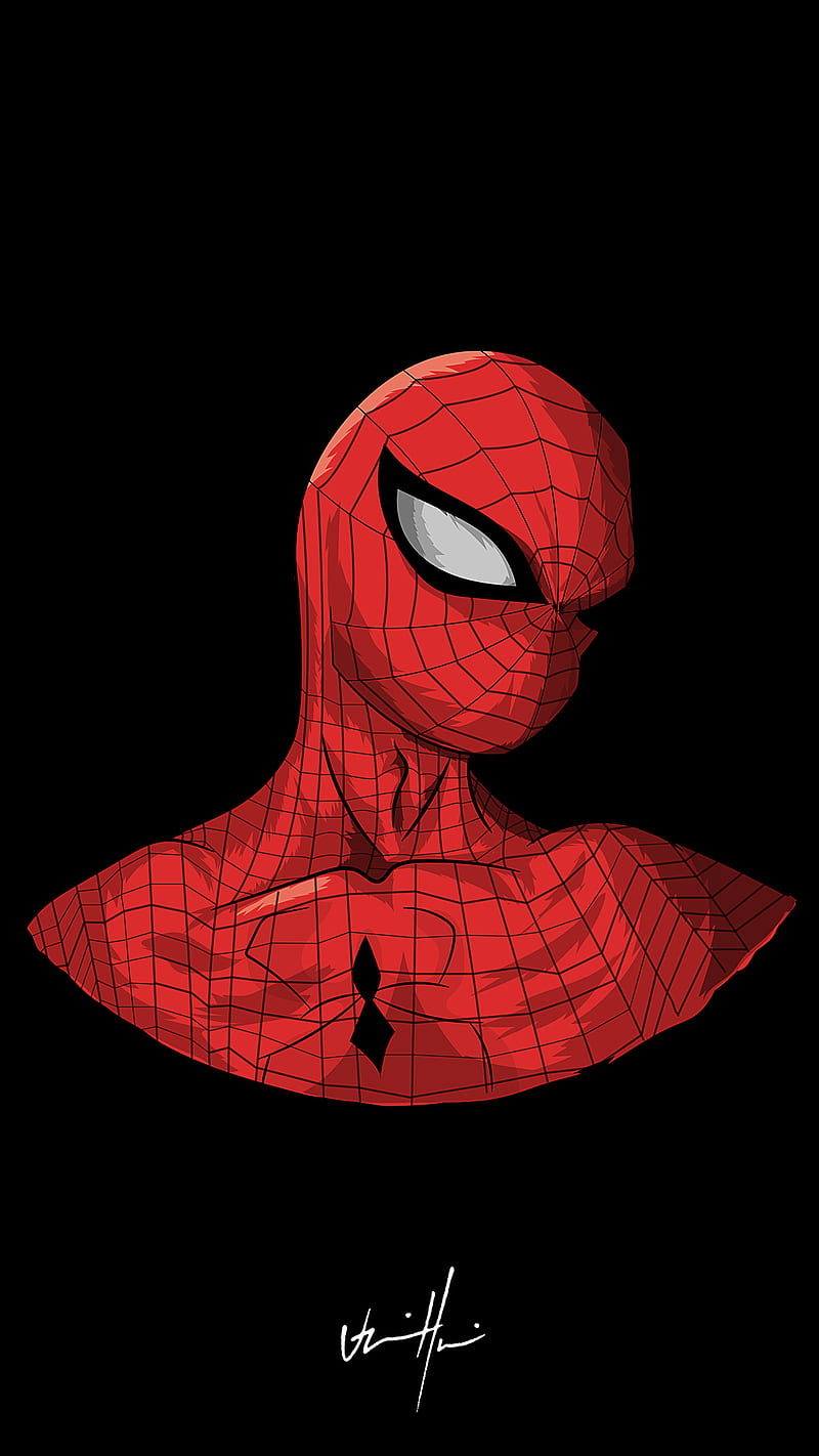 Spiderman Vector 1080 Amoled Black Cartoon Marvel Spider Man Hd Mobile Wallpaper Peakpx