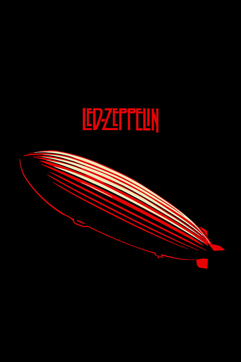 Led Zeppelin, 929, band, black, classic, minimal, music, red, rock, rot, HD phone wallpaper