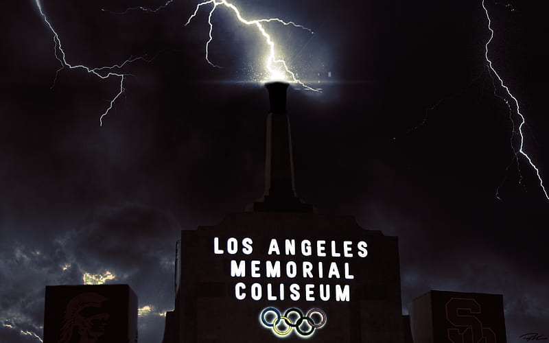 Los Angeles Memorial Coliseum, trojans, ncaa, los angeles, usc, memorial coliseum, football, HD wallpaper